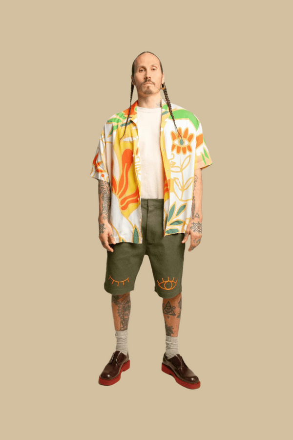 AT A GLANCE・Cargo shorts・Forest green