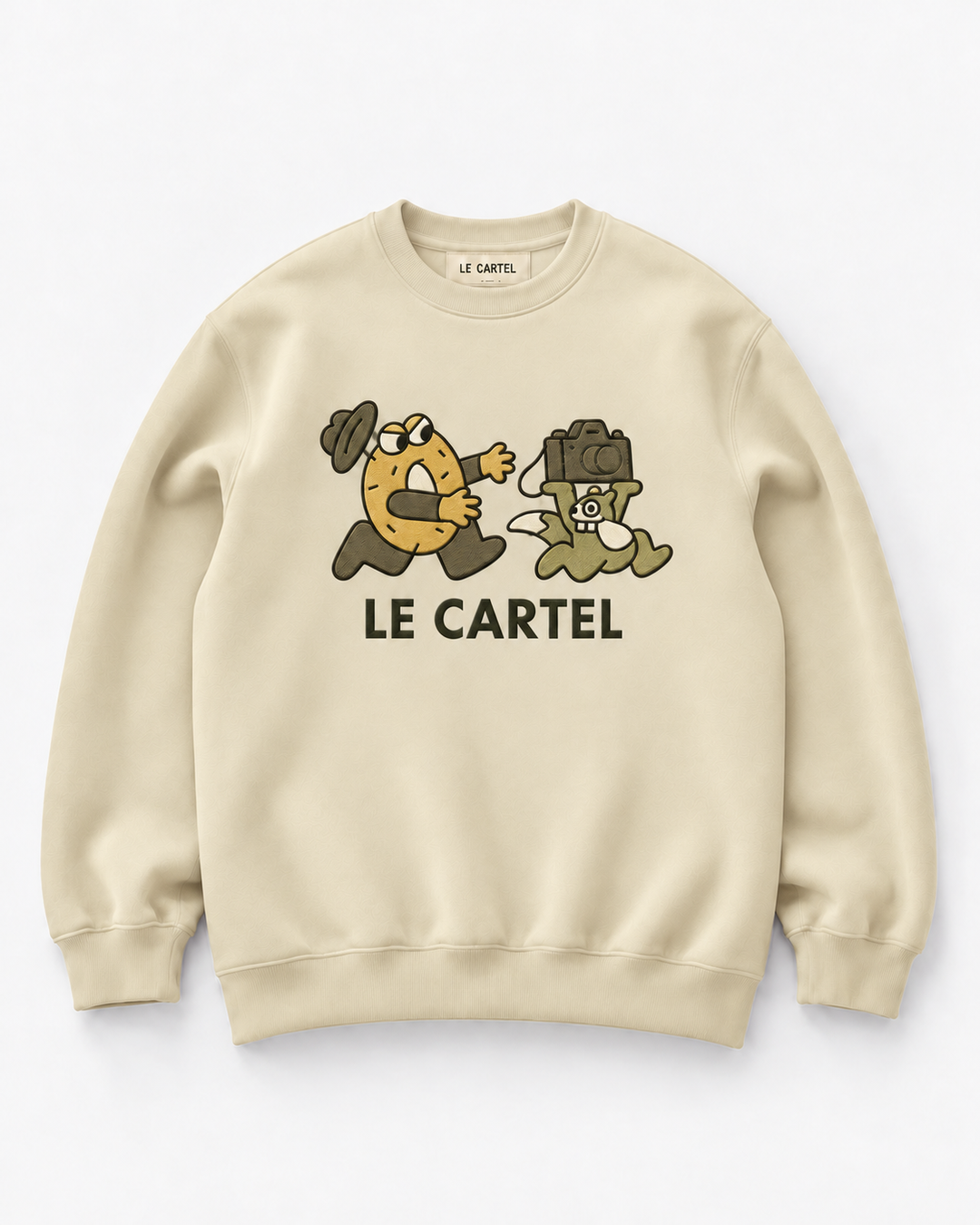 ATTRAPE-MOI SI TU PEUX・Crewneck unisexe brodé・Crème