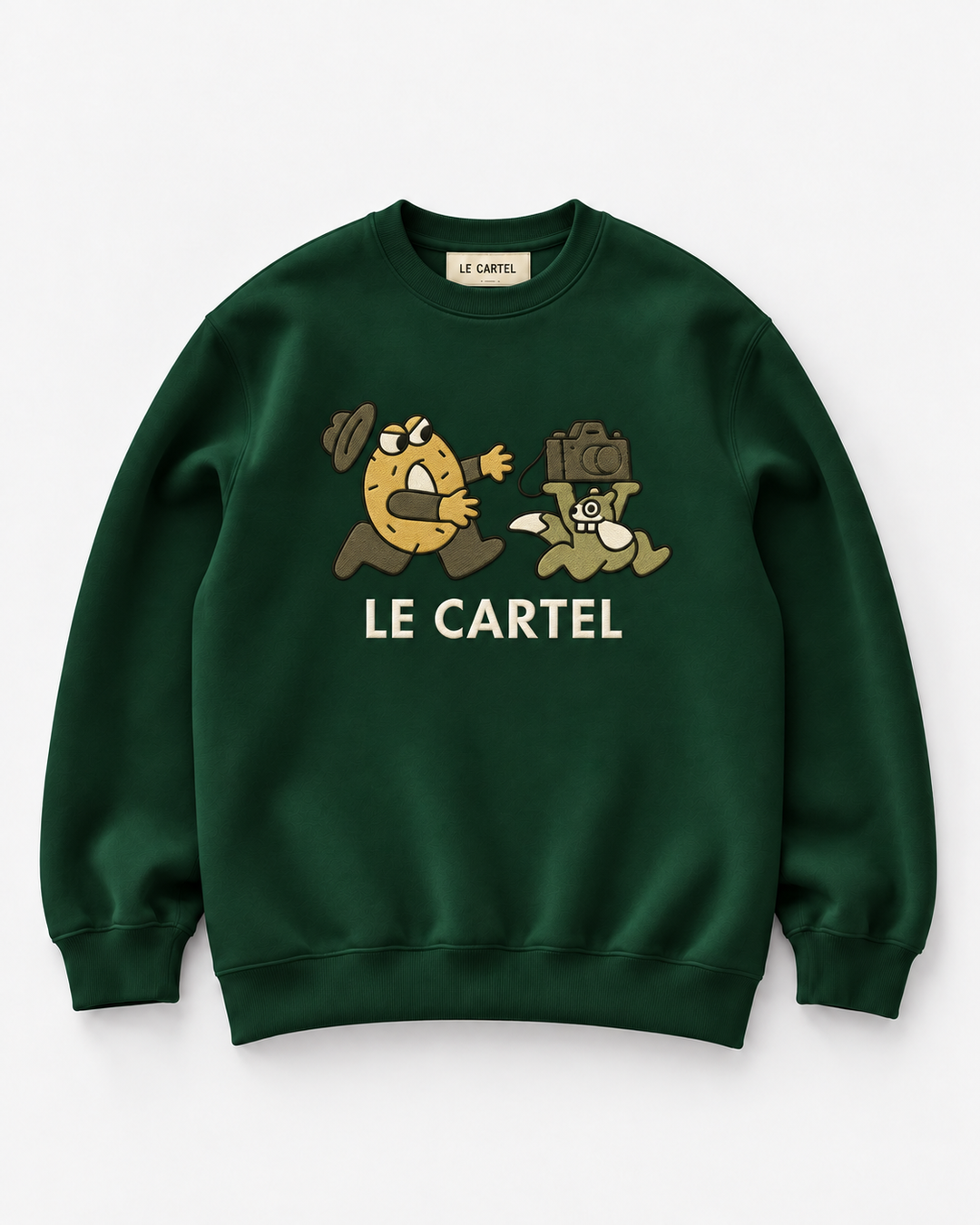 ATTRAPE-MOI SI TU PEUX・Crewneck unisexe brodé・Vert