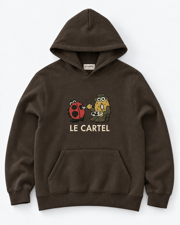 DESSINE-MOI UNE COCCINELLE・Hoodie unisexe brodé・Chocolat