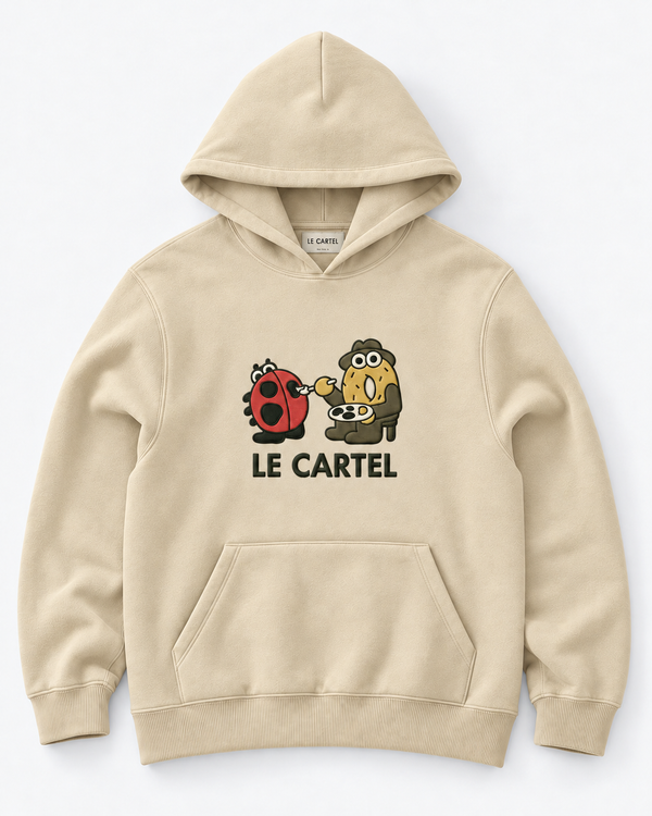 DESSINE-MOI UNE COCCINELLE・Hoodie unisexe brodé・Crème