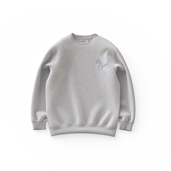 COMBUSTION LENTE・Crewneck ample unisexe・Gris chiné