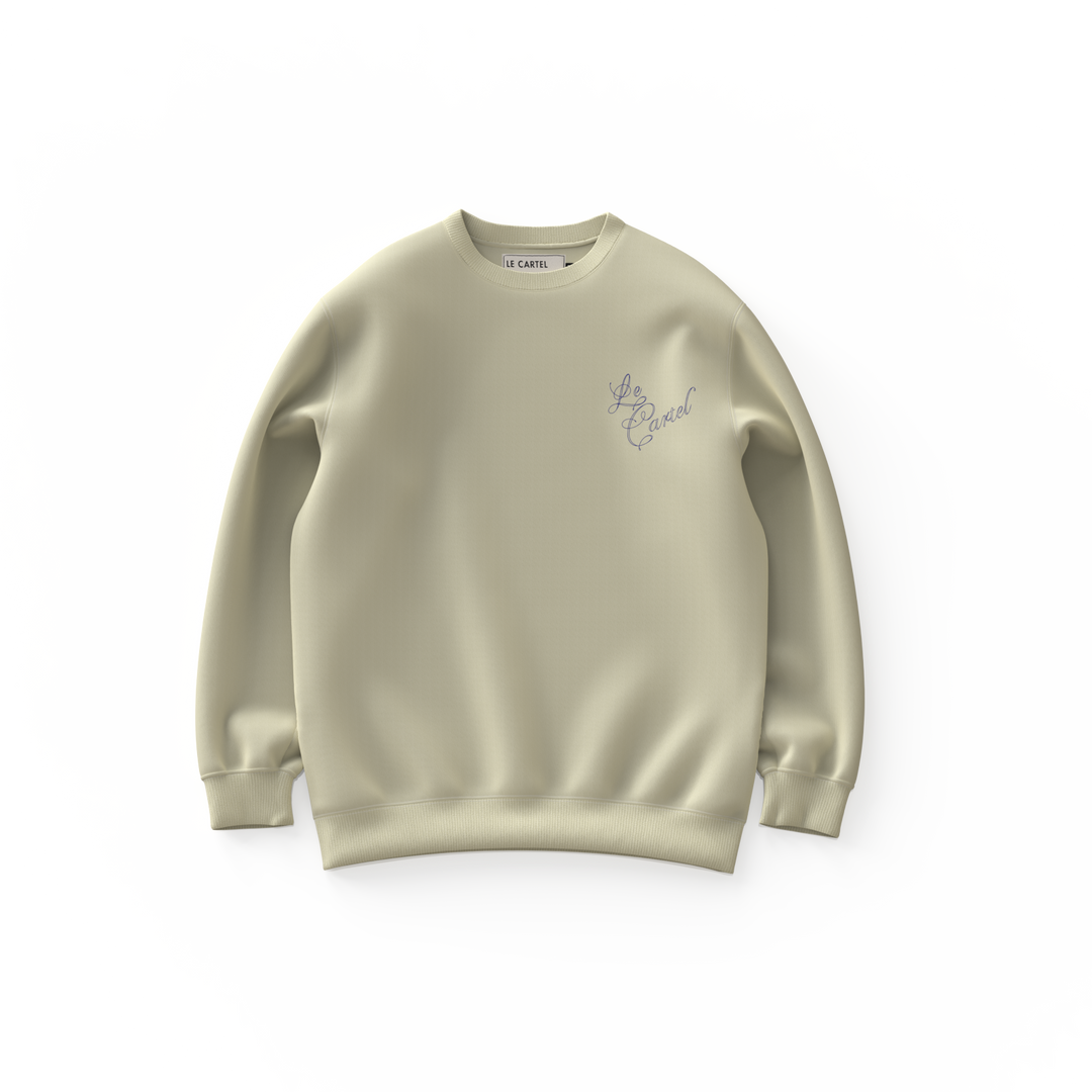 COMBUSTION LENTE・Crewneck ample unisexe・Crème