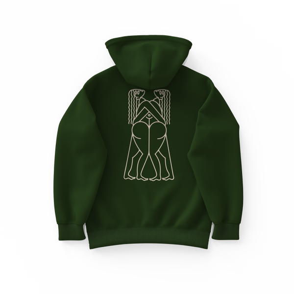 COLLÉ-SERRÉ・Hoodie unisexe・Vert forêt