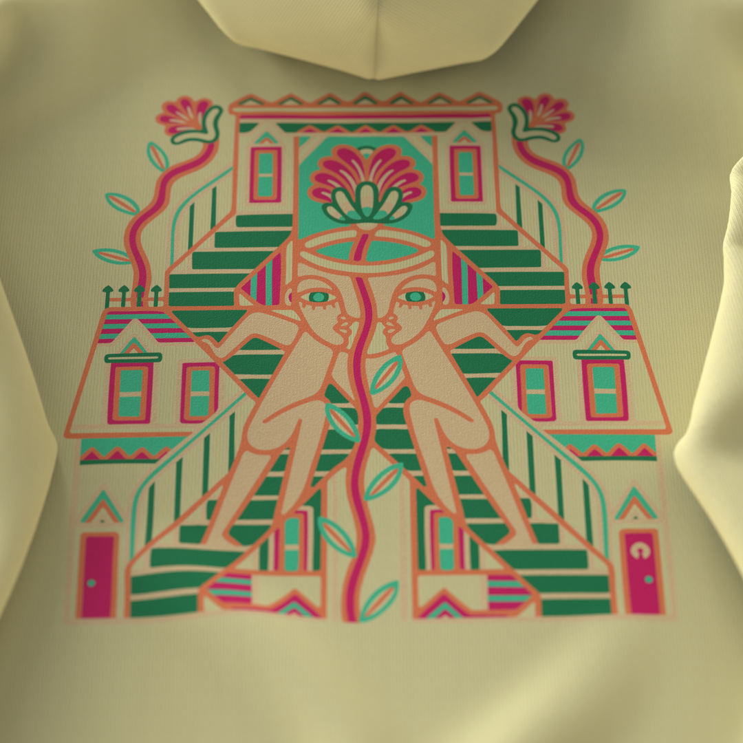 TANDEM・Hoodie unisexe・Crème