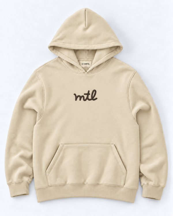 MTL・Hoodie unisexe brodé・Crème