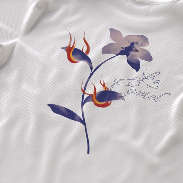 COMBUSTION LENTE・T-shirt ample unisexe・Blanc