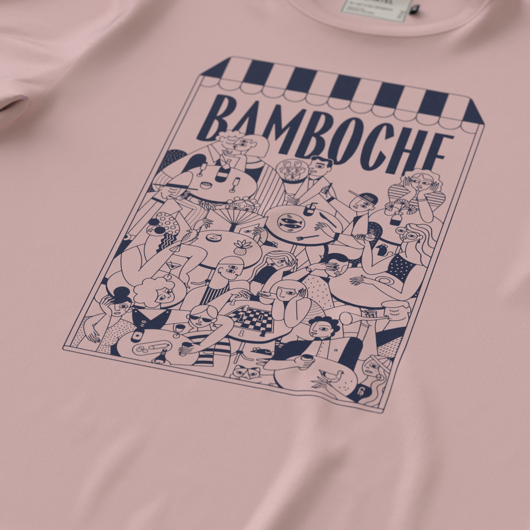 BAMBOCHE・T-shirt unisexe・Rose poudré