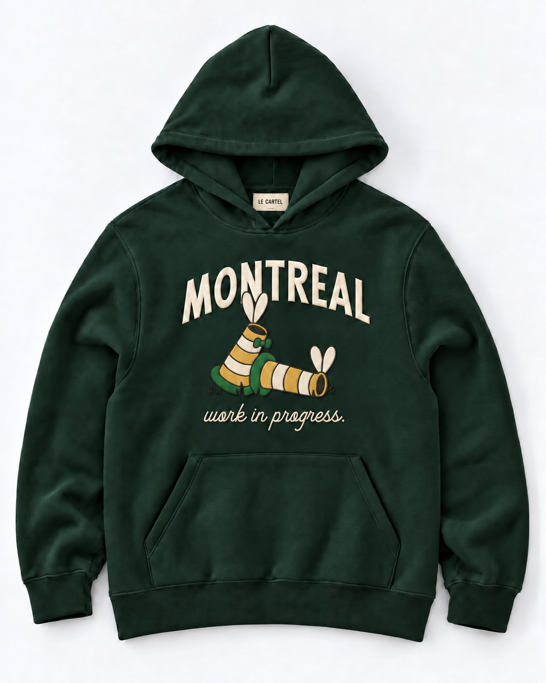 WORK IN PROGRESS・Unisex embroidered hoodie・Green