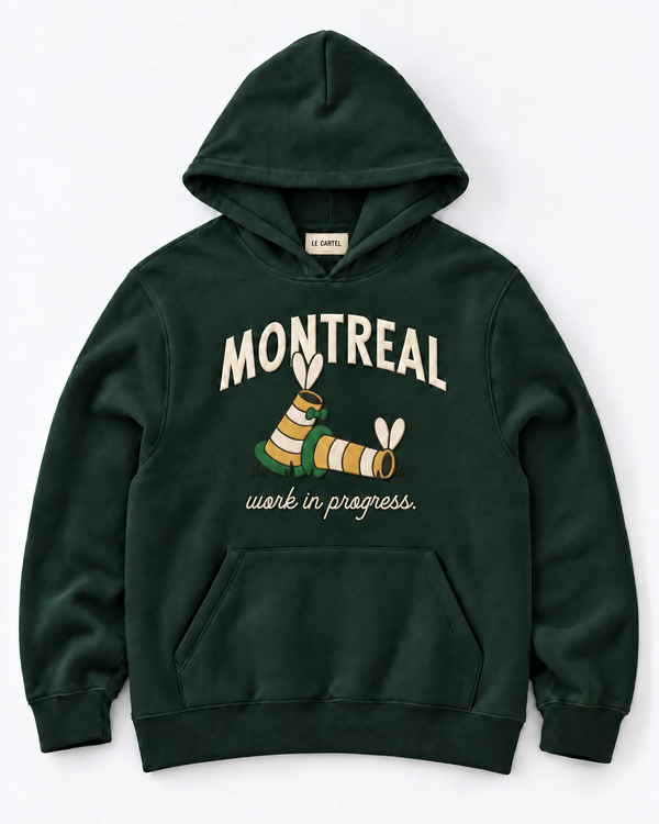 WORK IN PROGRESS・Hoodie unisexe brodé・Vert