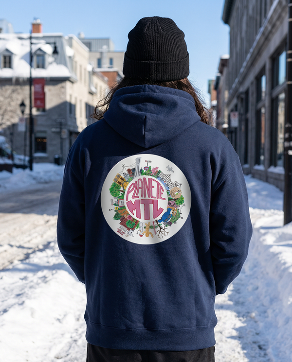 PLANÈTE MTL・Hoodie unisexe・Bleu marin